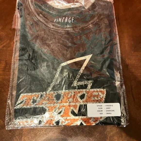 Vintage Canvas Take It Easy Graphic T-Shirt Washed Black relaxed style cotton - Picture 3 of 7